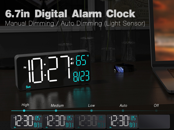 6.7in digital clock