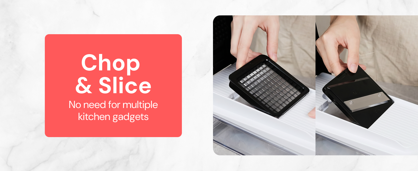 Fullstar Pro Core Chopper and Mandoline Slicer can do both chopping and slicing