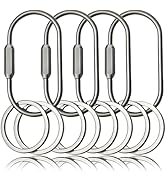 Locking Key Rings,Carabiner Keychain Clip for Keys,Purse Bag Charms Holder for Handbags,Screw Loc...
