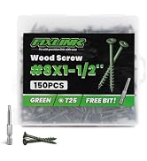 Wood Screws 1-1/2 Inch, FIXLINK Deck Screws #8 x 1-1/2