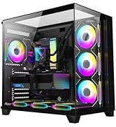 RUIX OV403 | ATX Computer Case | 4*120mm Prism ARGB PWM Fans | Three Sided Tempered Glass | Gamin...