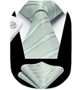 HISDERN Mens Tie Set Classic Woven Ties and Pocket Square Cufflinks Set Formal Business Wedding N...