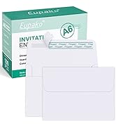 Eupako A6 White Envelopes 4x6, 100 Pack Self Seal Envelopes for 4x6 Cards, Photos, Invitations, W...