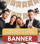 Congrats Grad Banner for Graduation Decorations for Graduation Party Decorations Bunting Hanging