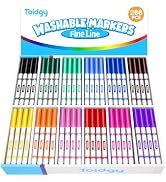 Toidgy 288 PCS Washable Markers for Kids, Colored Markers Bulk for School, Thin Marker Set in 12 ...