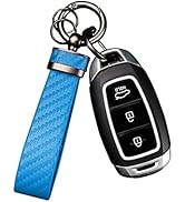 Turcee Carbon Fiber Car Keychain,Interior Accessories Keychains Leather Car Key Fob,Car Accessori...