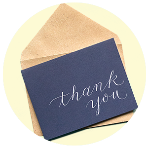 thank you, navy stationery