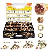 Fgruh 800PCS SAE Bolts and Nuts Assortment Kit,1/4-20, 5/16-18, 3/8-16, 1/2-13 Grade 8 Heavy Duty...