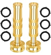AUTOMAN Brass Hose Nozzle – High Pressure Jet Nozzles 2 Pack, Heavy Duty Sprayer for Garden Hoses...