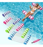 4 Pack Inflatable Pool Floats, OKSUWATER 4-in-1 Water Hammock, Pool Floats Adult Size for Swimmin...