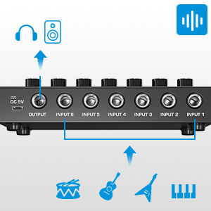 Moukey ultra-low-noise 6-channel line mixer