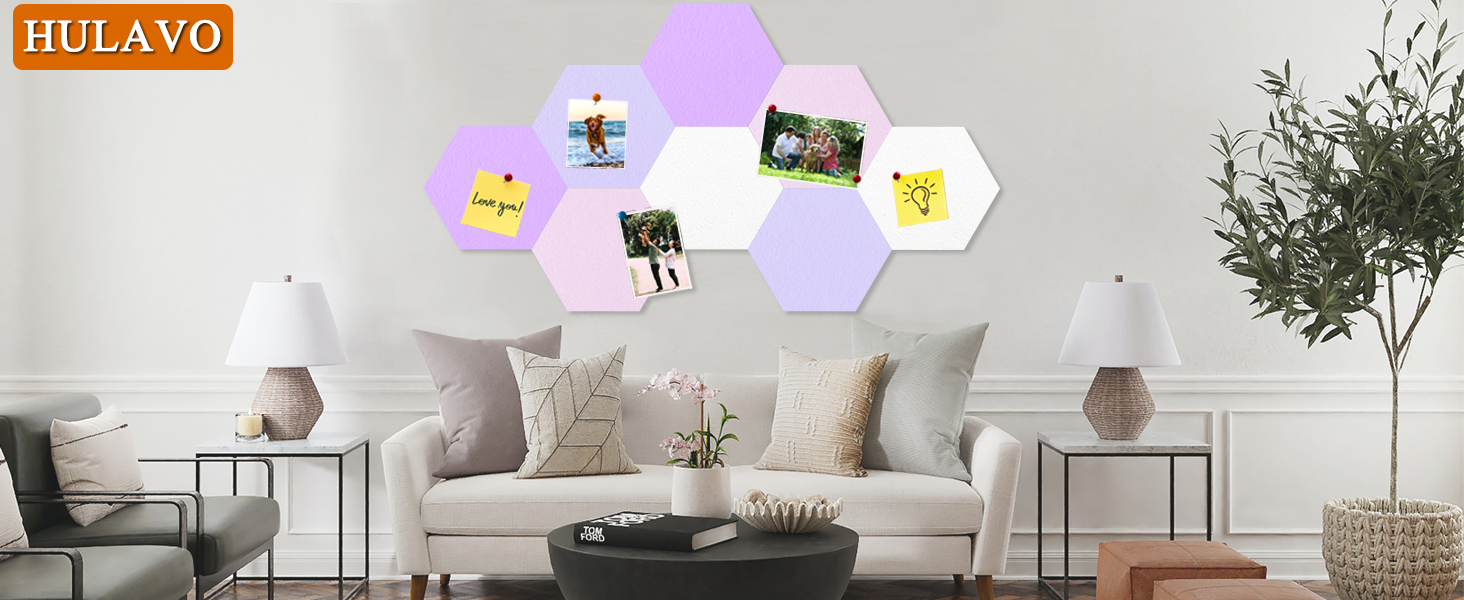 DIY Hexagon FELT BULLETIN BOARD TILES