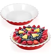 Hacaroa 2 Pack 11 Inches Ceramic Pie Pans for Baking, 55 Ounce Pie Dish, Round Deep Baking Dish P...