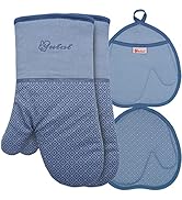 Yutat Silicone Oven Mitts - Oven Mitts and Pot Holders Sets Made of Non-Slip & BPA-Free Silicone,...