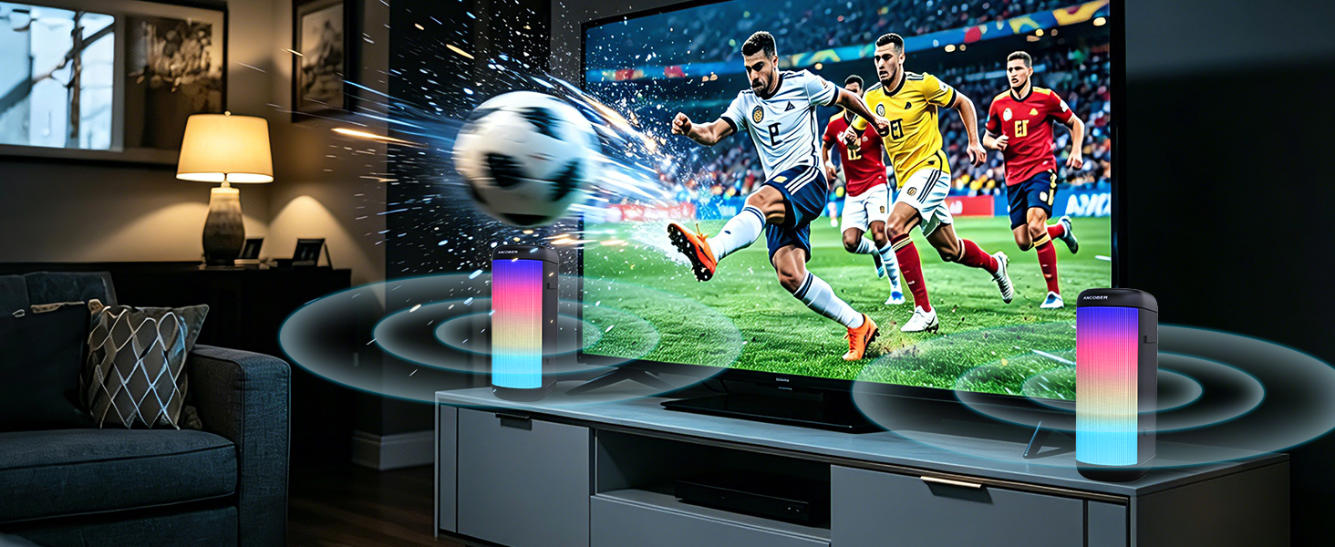 Portable speaker provide double loud 3d surround sound for party, outdoor and gathering