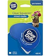 Glue Dots Dot N' Go Dispenser with 450 Double-Sided Permanent Glue Squares, 3/16’’, Clear Count