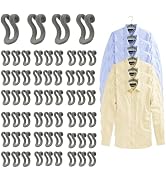 Mlici Velvet Clothes Hanger Connector Hooks, 60 Pcs Heavy Duty Space Saving Clothes Hanger Connec...