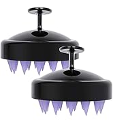 2pcs Silicone Shampoo Brush Scalp Exfoliator Brush for Scalp Scrubber Dandruff Remove, Black