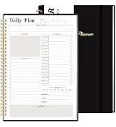 Daily Planner Undated, To-Do List Notebook with Hourly Schedule, Spiral Appointment Organizer Cal...