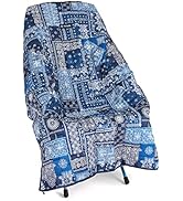 Helinox Bloncho Wearable Insulated Poncho Blanket with Adjustable Hem, Blue & Red Bandana