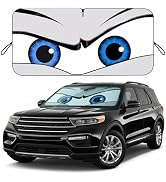 Car Windshield Sun Shade, Funny Eyes Large Foldable Car Sun Shade, Windshield Cover Universal Fit...