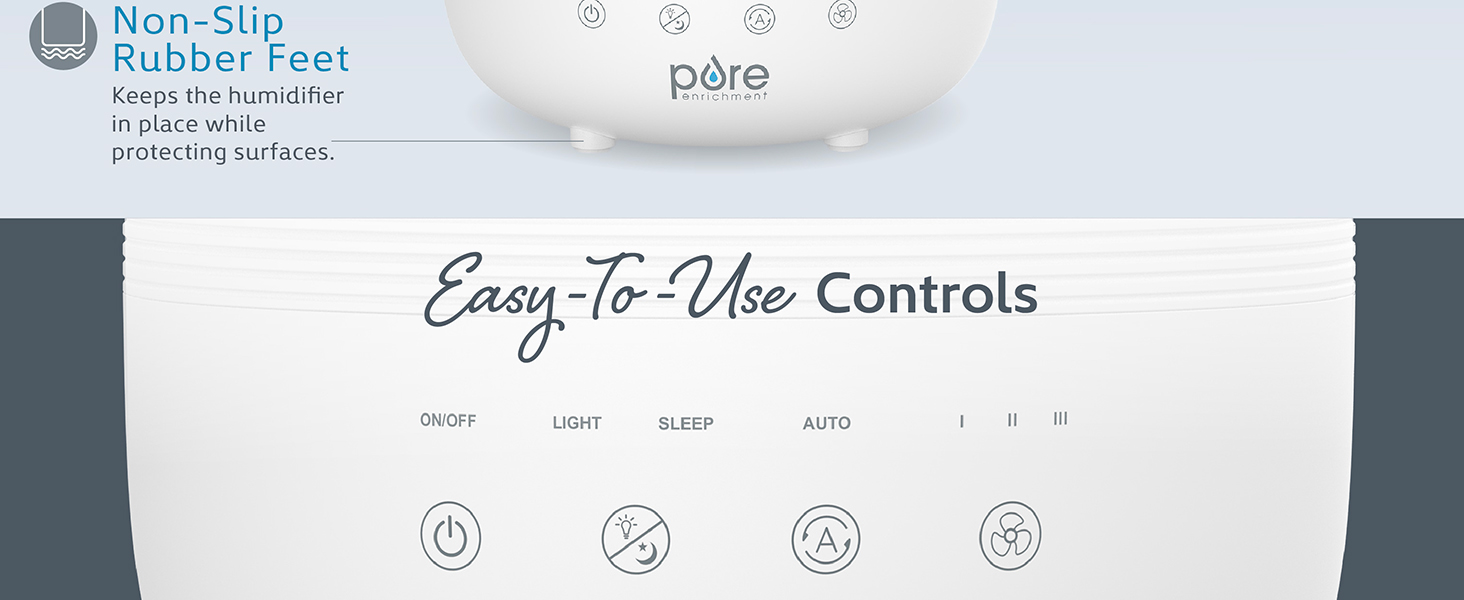 non-slip rubber feet easy to use controls