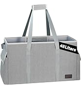 DSDCDJ Standing Utility Tote Bag with 3 Pockets, Extra Large Utility Tote Bag with Hard Bottom Bo...