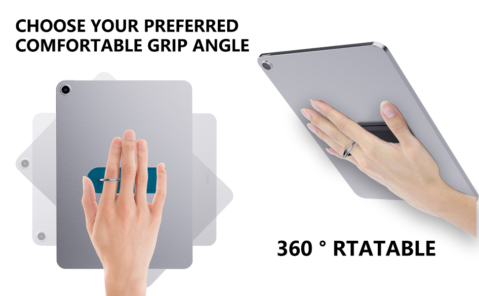 ratable multi-angle functional ipad tablet kindle ring holder kicstand stand comfortable grip strap