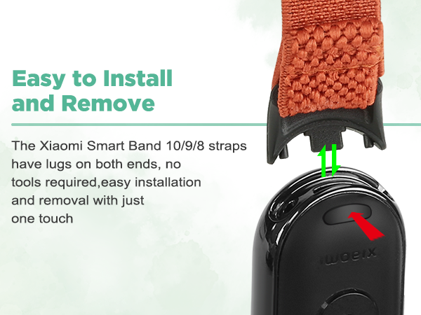 Xiaomi mi band 10/9/8 elastic watch band