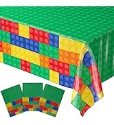Blue Orchards Brick Table Covers (Pack of 3) - 54"x108" XL - Building Blocks, Gamer, Building Blo...