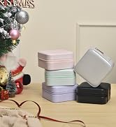 Vlando Small Travel Jewelry Box Organizer, Mirrored Jewelry Necklaces Rings Earrings Necklace Sto...