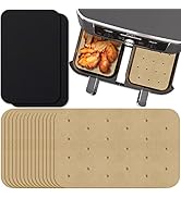 WMKGG Rectangular Air Fryer Parchment Paper, 200 PCS Disposable Perforated Air Fryer Liners with ...