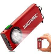 HAUTMEC Mini Flat Flashlight Rechargeable EDC 400LM Pocket Magnetic Flashlight Base & Clip Type-C...