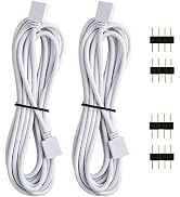 SUPERNIGHT 2 Pack 3M 9.9ft RGB LED Extension Cables 4 Pin Strip Jumper Cables Wire Solderless wit...