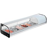 VEVOR Sushi Display Case Refrigerator, 2.2 Cu.ft Commercial Sushi Case, 6-Pan Countertop Showcase...