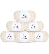 Aeelike Cotton Yarn for Crocheting, 6-Skein Super Soft Milk Cotton Crochet Yarn # 3 Light Weight ...