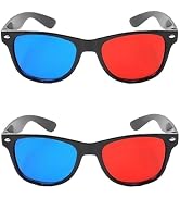 2Pcs Red and Blue 3D Glasses Universal TV Movie Dimensional Video Frame 3D Glasses DVD Game Glass...