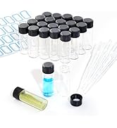 ETTSNU 20PCS 4ml Clear Glass Vials with Screw Caps and PE pad, 1 Dram Small Lab Sample Vials with...