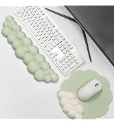 Ergonomic Mouse Pad and Keyboard Wrist Rest - Green Cloud Wrist Rest Keyboard with Mouse Wrist Pa...