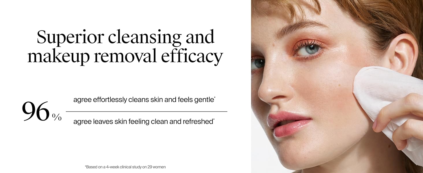 Superior cleansing and makeup removal efficacy, makeup remover wipes micellar cleansing wipes