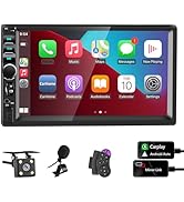 Double Din Car Stereo with Apple Carplay & Android Auto,7 Inch Touchscreen Car Radio, Bluetooth,F...