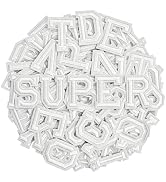 2 Inch Iron on Letters Patches for Fabric, Clothing, Hats, Bags, White | Letters Patches for Clot...