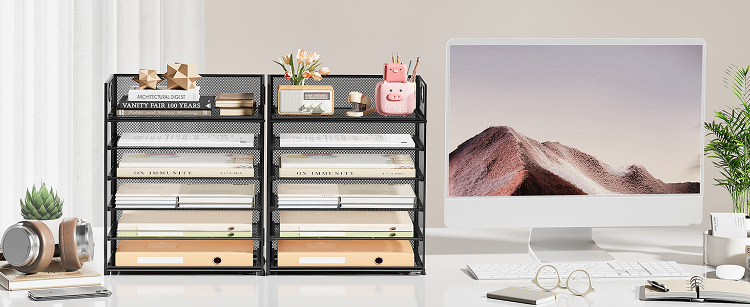 2-Pack desk paper organizer