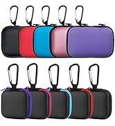 10 Pieces Earbud Case, lyfLux Square and Rectangular Headphone Case with Clips for Headphones, SD...