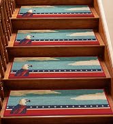 Bald Eagle Grip Stair Stair Treads for Wooden Steps, Sky Eagle Stripe Pattern, 15 pcs