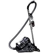 OVENTE Bagless Canister Vacuum Cleaner with Accessories, Black ST2620B | 1400W Corded Cleaning Ma...