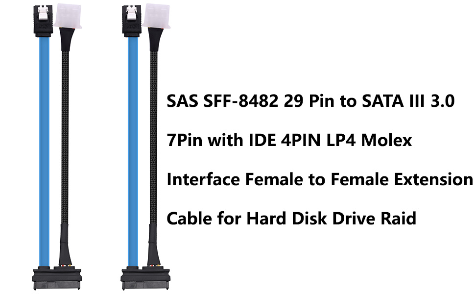 SAS to sata extension cable for hard disk drive raid