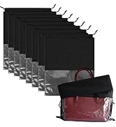8PCS Dust Bags for Handbags Jumbo Travel Shoe Bags Purses Organizers Storage Bags with Rope Clear...