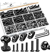 mankk 260PCS M3 M4 M5 T-Nuts Screws Assortment Kit 10.9 Grade Alloy Steel Metric Hex Button Head ...