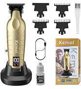 KEMEI Hair/Beard Trimmer for Men, Cordless Professional Hair Clippers for Hair Cutting with LED D...